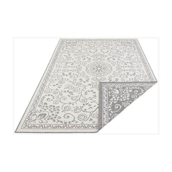 Pilkos ir kreminės spalvos dvipusis lauko kilimas NORTHRUGS Leyte, 120 x 170 cm-image-2