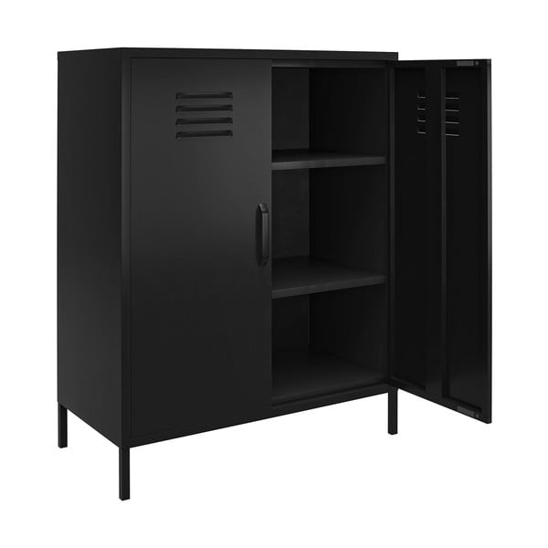 Iš metalo spintelė juodos spalvos 40x102x80 cm Mission District – Støraa-image-4