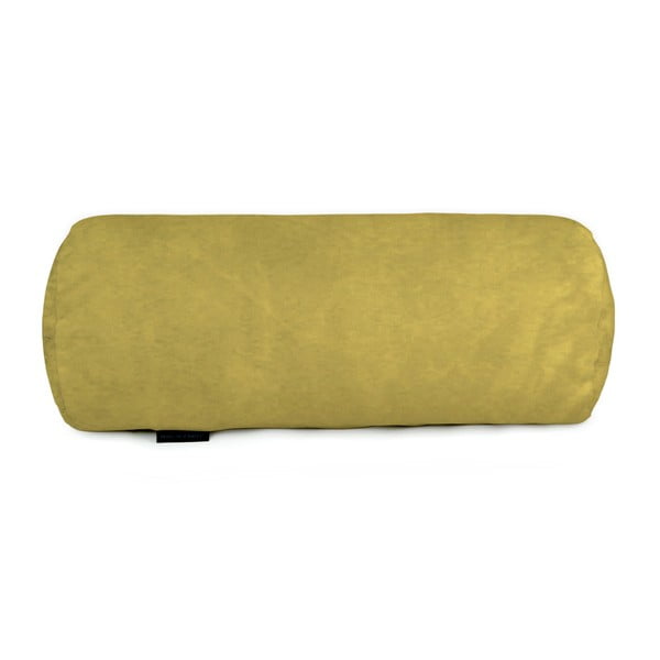 Tamsiai geltona dekoratyvinė pagalvėlė Velvet Atelier Tubo, 50 x 20 cm