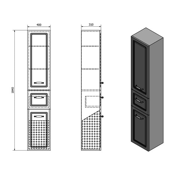 Vonios daiktadėžė baltos spalvos 40x184 cm Favolo – Sapho-image-4