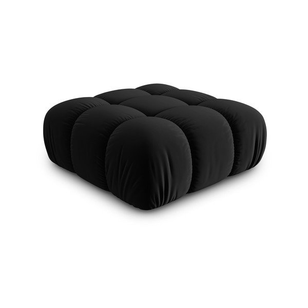 Modulinė taburetė juodos spalvos iš velveto Bellis – Micadoni Home-image-3