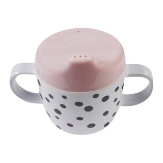 Rožinis vaikiškas puodelis su gertuve 0,17 l Happy Dots - Done by Deer