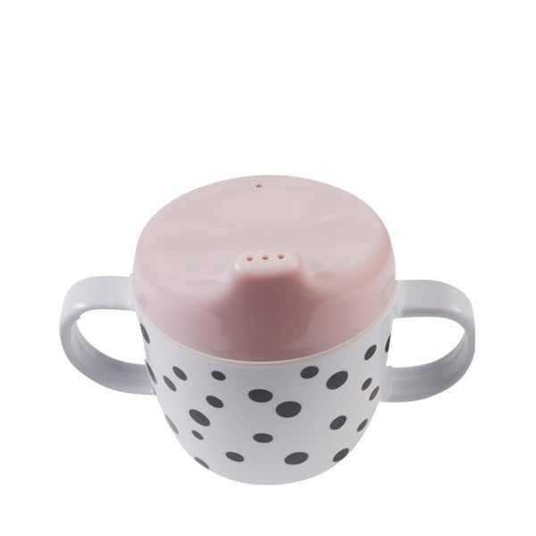 Rožinis vaikiškas puodelis su gertuve 0,17 l Happy Dots - Done by Deer