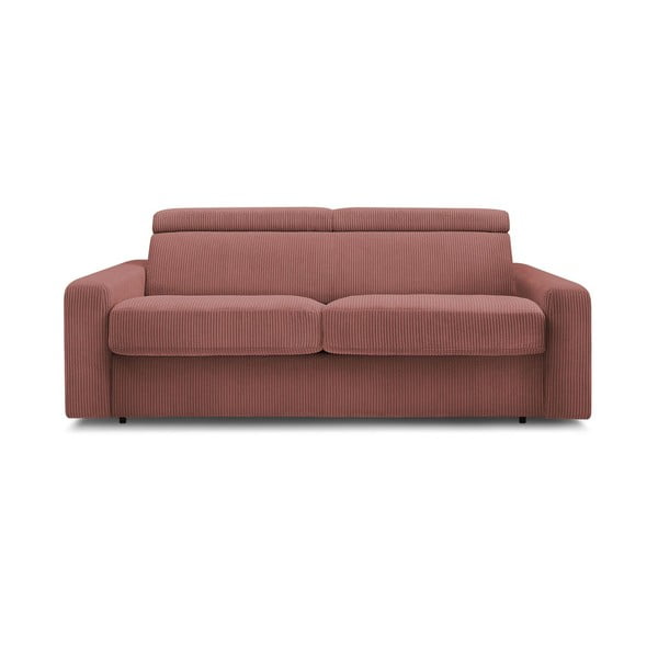 Iš kordinio velveto sulankstoma sofa rožinės spalvos 195 cm Monaco – Bobochic Paris