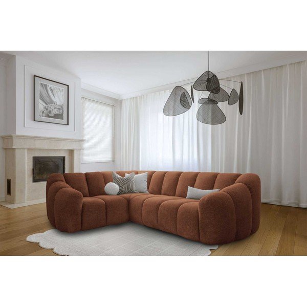 Terakotos spalvos kampinė sofa (su kairiuoju kampu/„L“ formos) Shell – Miuform-image-2