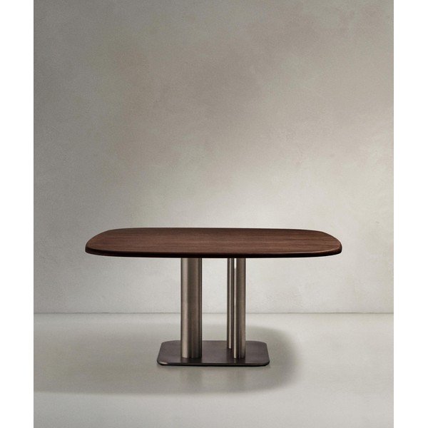 Valgomojo stalas iš riešutmedžio 121x121 cm Melvar – Kave Home-image-1