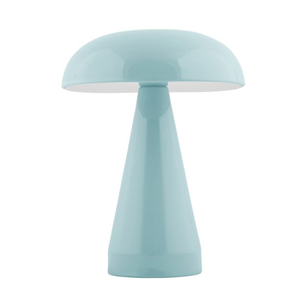 Stalinis šviestuvas šviesiai mėlynos spalvos LED su pritemdymo funkcija (aukštis 20,5 cm) su metaliniu gaubtu Rachel – Leitmotiv