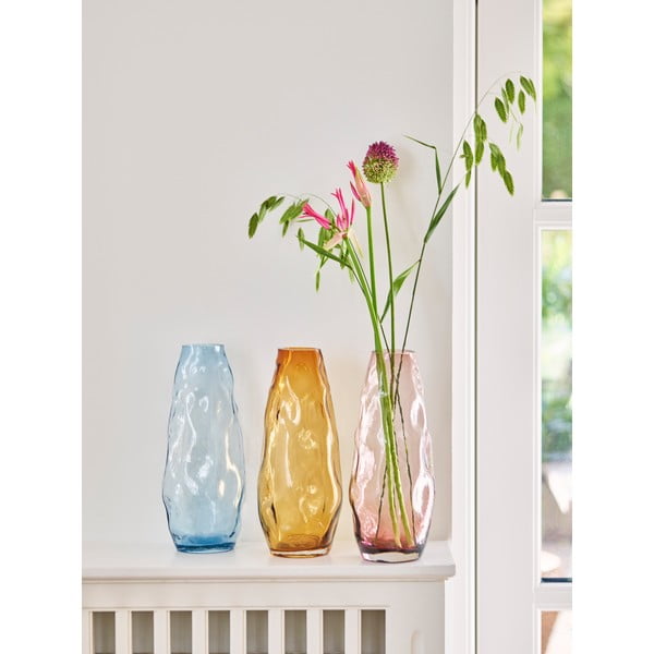 Šviesiai mėlyno stiklinė vaza Bahne & CO, aukštis 28 cm-image-2