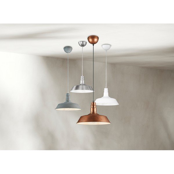 Matinės sidabrinės spalvos iš metalo kabantis šviestuvas ø 36 cm su metaliniu gaubtu Will – Reality-image-1