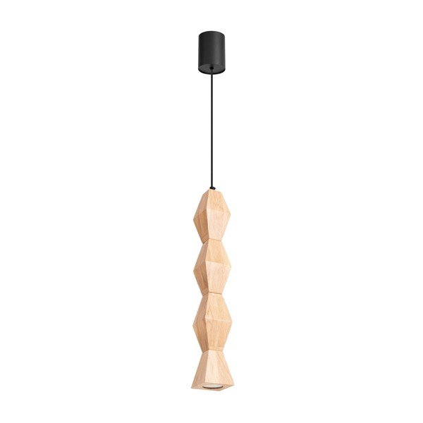 Natūralios spalvos iš buko masyvo kabantis šviestuvas ø 8 cm Cubo – Sollux