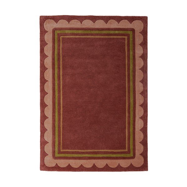 Rankų darbo bordo spalvos iš vilnos kilimas 160x230 cm Lois – Flair Rugs