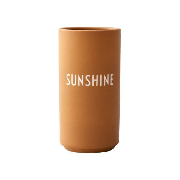 Garstyčių geltonumo porcelianinė vaza Design Letters Sunshine, aukštis 11 cm
