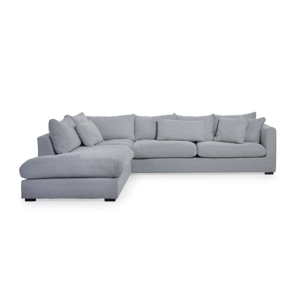 Šviesiai pilka kampinė sofa su kairiuoju šoniniu šezlongu "Scandic Comfy