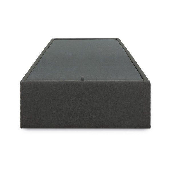 Juodos spalvos viengulė lova audiniu dengta su sandėliavimo vieta 90x190 cm Matters – Kave Home