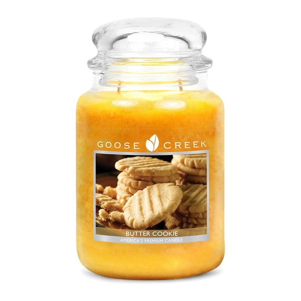 Kvapnioji žvakė stikliniame indelyje "Goose Creek Butter Cookies", 150 valandų degimo
