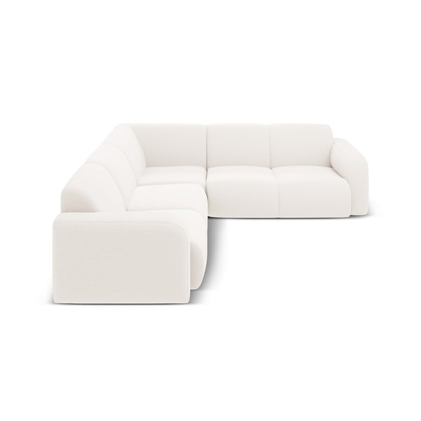 Iš boucle kampinė sofa baltos spalvos (kintama/„L“ formos) Molino – Micadoni Home
