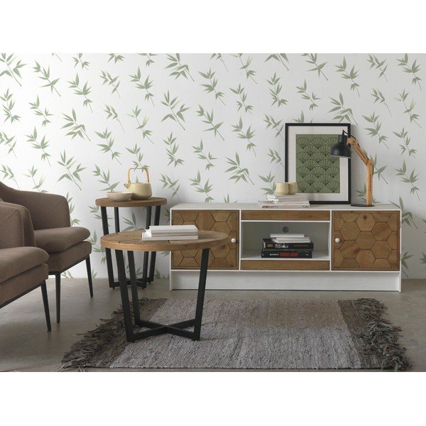 Konferencijų stalas su juodos geležies konstrukcija Geese Honeycomb, ⌀ 59 cm-image-1