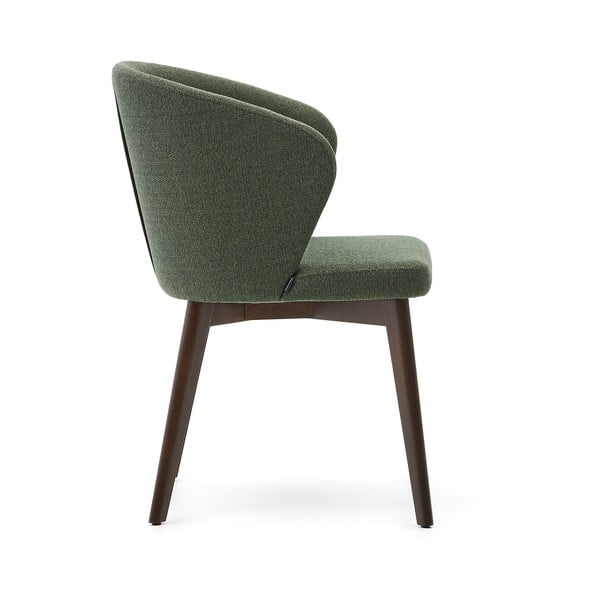 Tamsiai žalios spalvos iš audinio valgomojo kėdė Darice – Kave Home-image-2