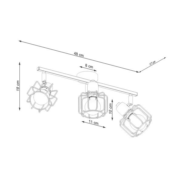 Lubinis šviestuvas juodos spalvos ø 10 cm Salom – Sollux-image-4