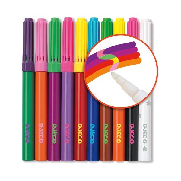 10 žymeklių su trintuku rinkinys Djeco Magic-image-2