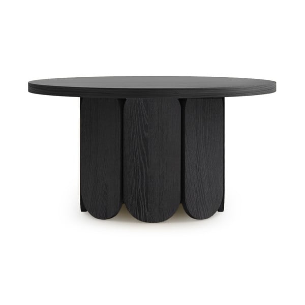 Apvalios formos kavos staliukas juodos spalvos iš ąžuolo ø 78 cm Soft – Woodman