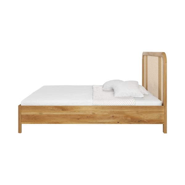 Natūralios spalvos ąžuolinė dvigulė lova 200x200 cm Harmark - Skandica-image-3