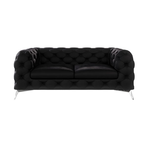 Juodos spalvos iš velveto sofa 185 cm Chelsea – Ropez