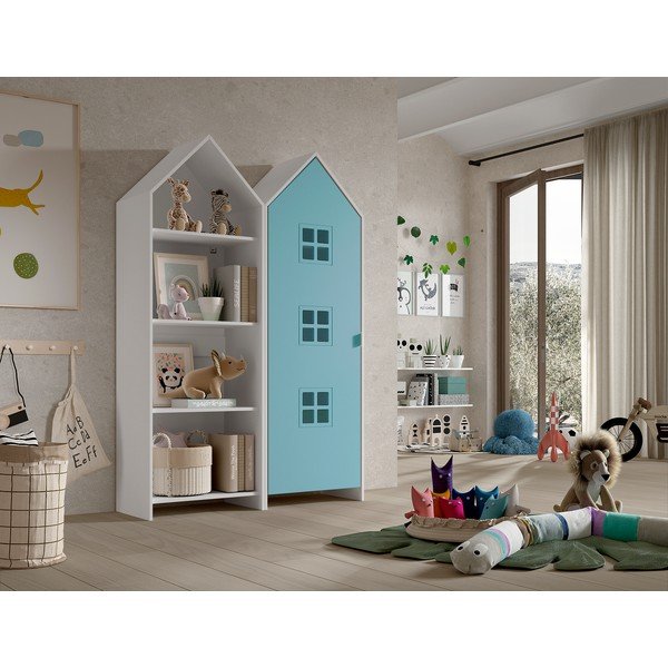 Atvira vaikiška spinta baltos spalvos/šviesiai mėlynos spalvos 115x171,5 cm CASAMI BRUGES – Vipack-image-1