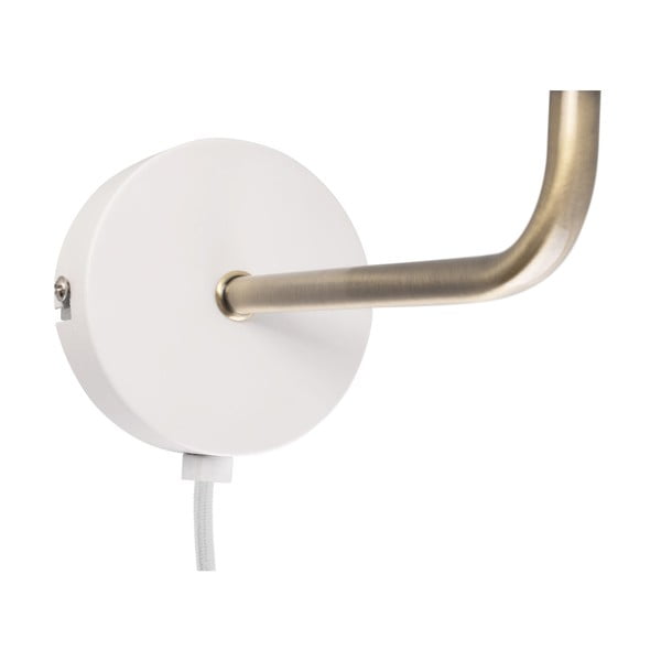 Baltos ir aukso spalvos sieninis šviestuvas Leitmotiv Bonnet, aukštis 25 cm-image-3