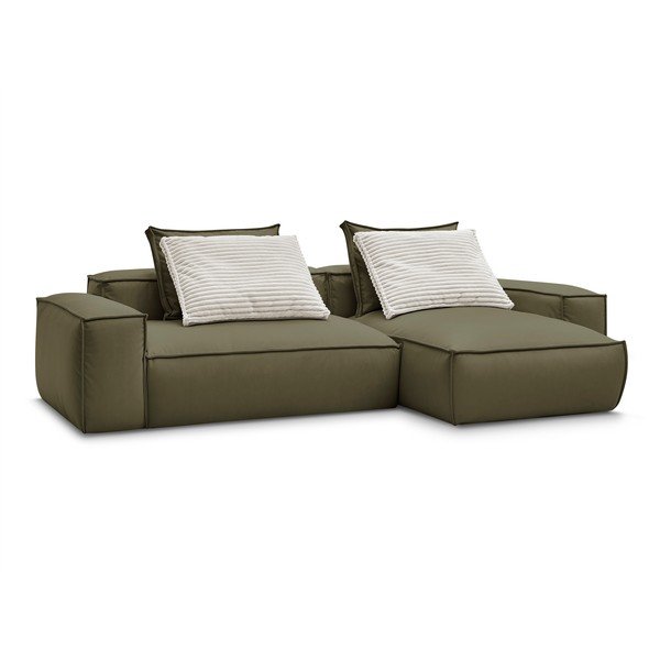 Iš dirbtinės odos kampinė sofa žalios spalvos (kintama) Boheme – Bobochic Paris-image-3