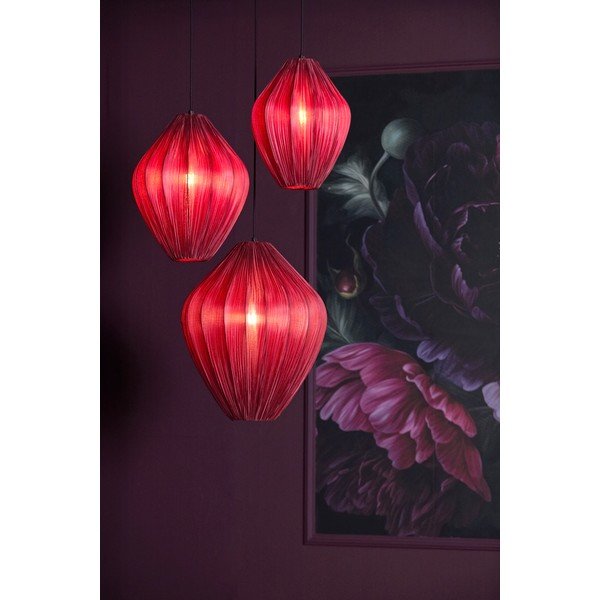 Bordo spalvos kabantis šviestuvas ø 12 cm su tekstiliniu gaubtu Verita – Light & Living-image-1