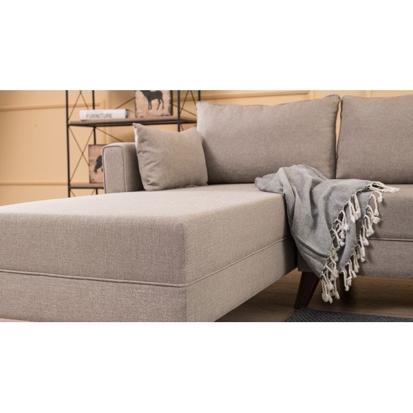 Kampinė sofa smėlio spalvos (su kairiuoju kampu) Bella – Artie-image-3