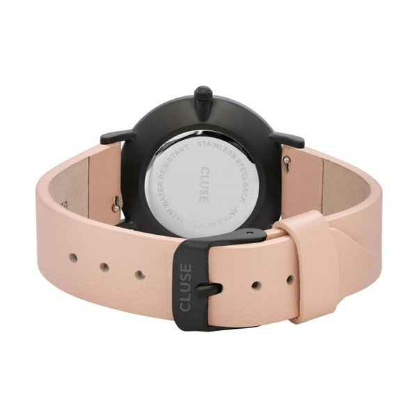 Moteriškas laikrodis su odiniu dirželiu ir juodu ciferblatu Cluse Minuit-image-1