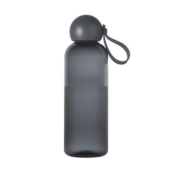 Tamsiai pilkos spalvos iš perdirbto plastiko butelis Kelioninis buteliukas 600 ml Ture – Sagaform