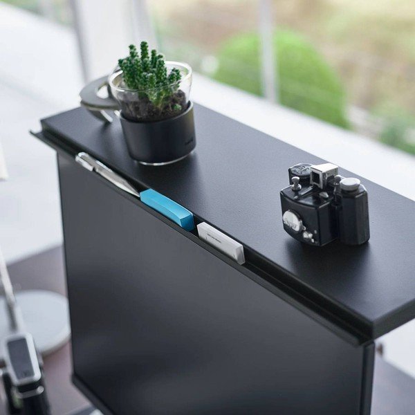 Juodos spalvos iš metalo stovas monitoriui Tower – YAMAZAKI-image-3