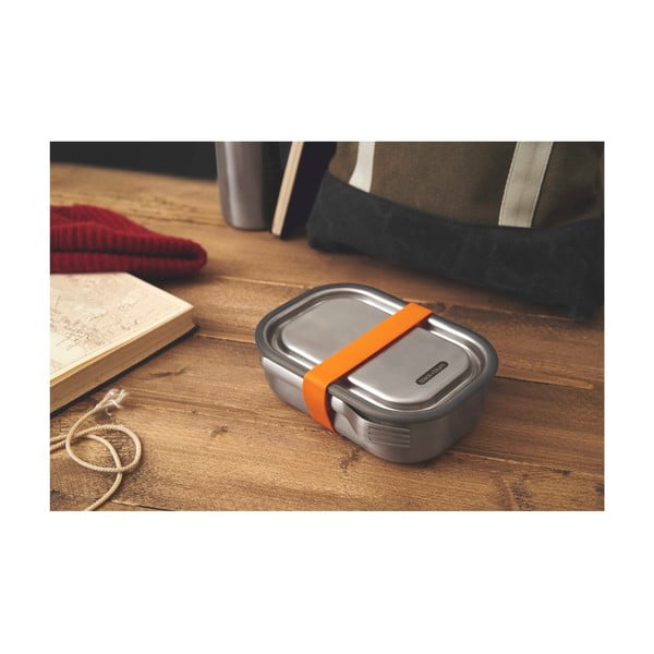 Nerūdijančio plieno užkandžių dėžutė su oranžiniu dirželiu Black + Blum, 1000 ml-image-2