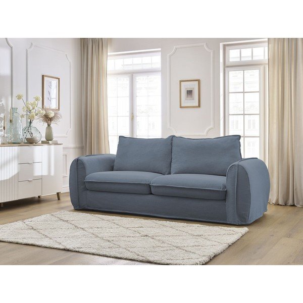 Mėlynos spalvos sofa miegojimui/sulankstoma 236 cm Archimede – Bobochic Paris-image-1