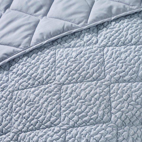 Mėlynos spalvos lovatiesė 220x220 cm Crinkle Seersucker – Catherine Lansfield-image-3