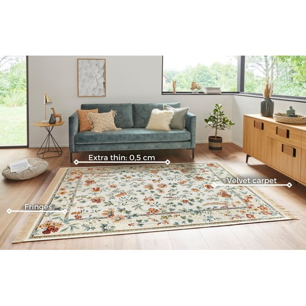 Iš viskozės kilimas kreminės spalvos 160x230 cm Oriental Flowers – Nouristan-image-3
