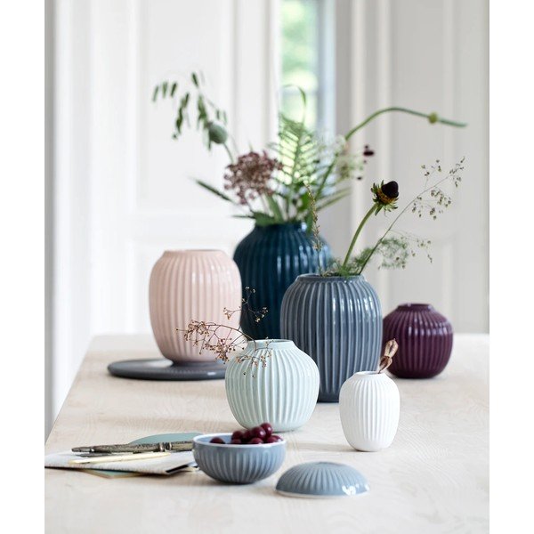 Šviesiai rožinė akmens masės vaza Kähler Design Hammershoi, aukštis 20 cm-image-2
