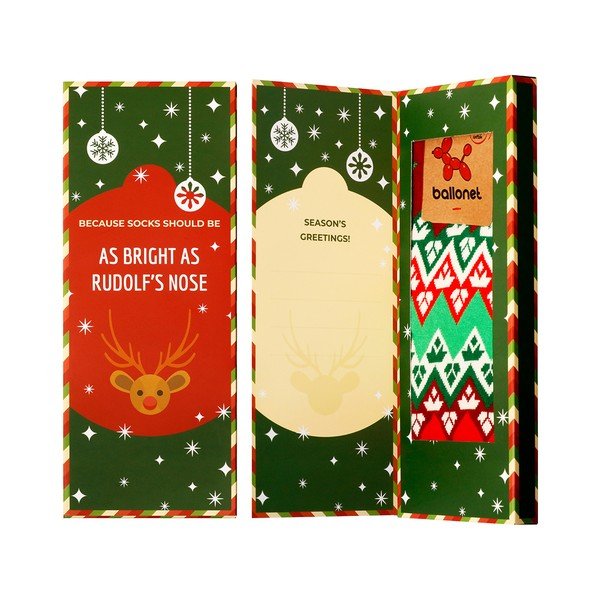 Ballonet Socks Season´s Greetings Socks Card with Flake, 36-40 dydis-image-1