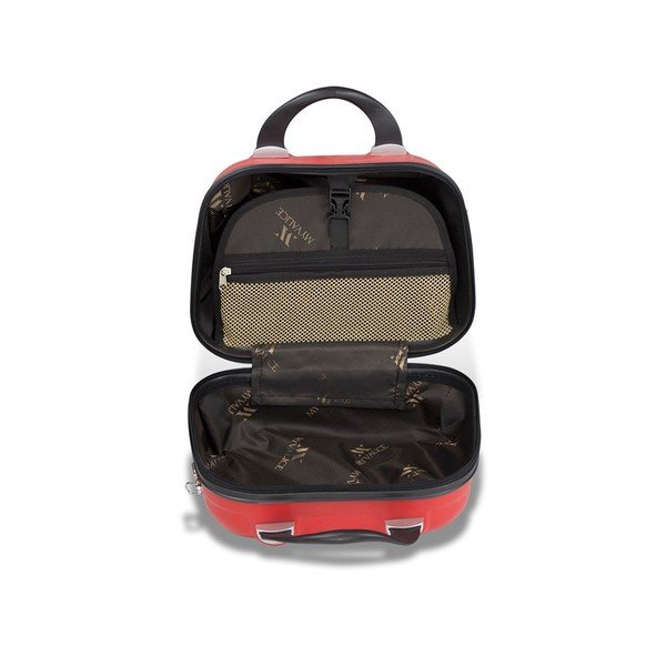 3 raudonų kelioninių lagaminų ant ratukų su USB jungtimis ir rankiniu dėklu rinkinys "My Valice RESSO Travel Set-image-3