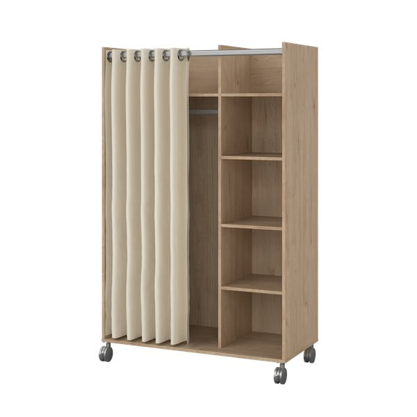 Drabužių spinta smėlio spalvos/natūralios spalvos iš ąžuolo 100x160 cm Kit – Tvilum-image-2