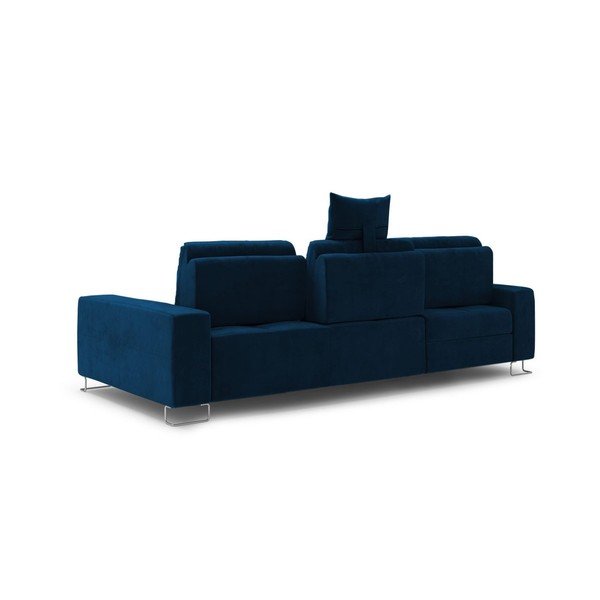 Mėlyna kampinė aksominė sofa-lova Windsor & Co Sofas Diane, kairysis kampas-image-4