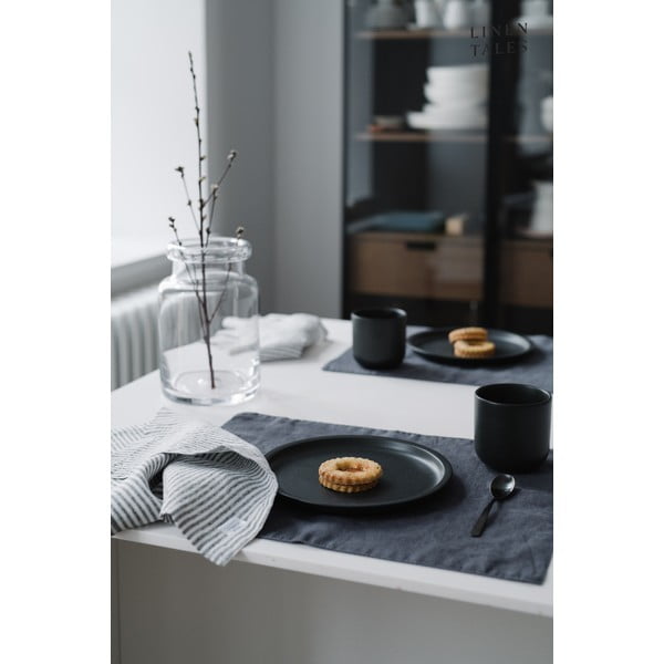 Tamsiai pilkas lininis stalo padėkliukas Linen Tales, 35 x 45 cm-image-1