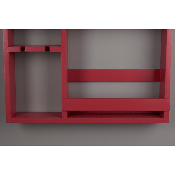 Sieninė raudonos spalvos iš kaučiukmedžio masyvo vyno lentyna butelių skaičius 12 80x120x10 cm Myron – Dutchbone-image-3