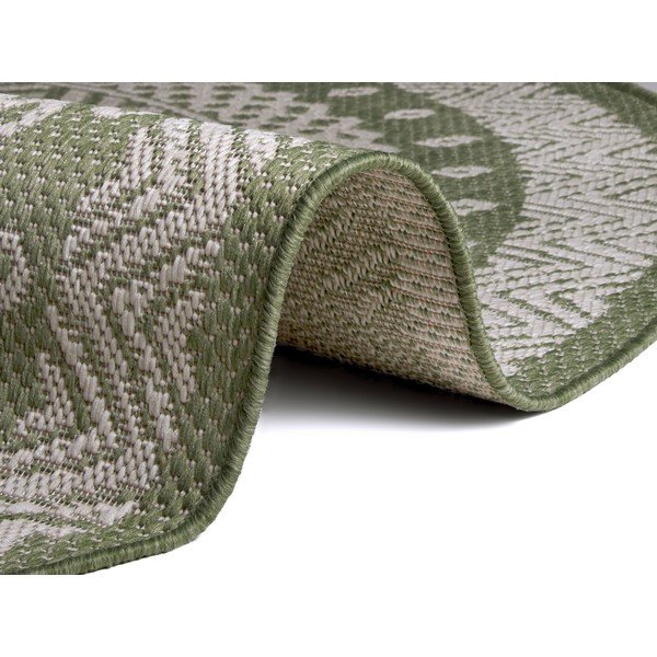 Žalios ir smėlio spalvos lauko kilimas Ragami Round, ø 120 cm-image-1