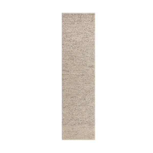 Šviesiai pilkas vilnonis kilimėlis Flair Rugs Minerals, 60 x 230 cm