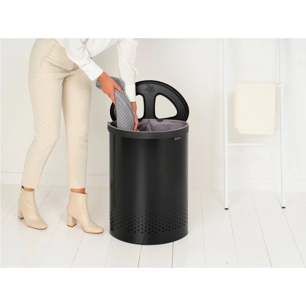 Iš metalo skalbinių krepšys matinės juodos spalvos 55 l Selector – Brabantia-image-2
