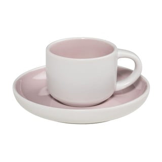 Rožinės ir baltos spalvos espreso puodelis su lėkštele Maxwell & Williams Tint, 100 ml